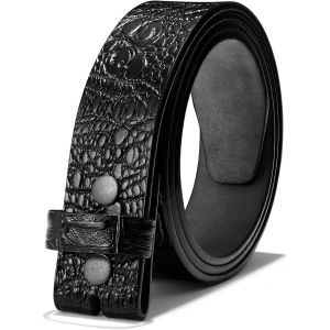 Cheng-Ceinture Western En Cuir Pour Homme - Sans Boucle - 3,8 Cm - Vintage - Remplacement - Cowboy - Avec Boucle À Clipser - Neuf
