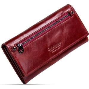 Portefeuille Long De Grande Capacit&eacute; En Cuir Pour Femme,Id D'Embrayage &Agrave; Glissi&egrave;re Pour T&eacute;l&eacute;phone Portable,Porte-Monnaie Multifonction - Neuf
