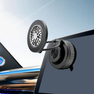 JGD-Support de t&eacute;l&eacute;phone portable &agrave; ventouse magn&eacute;tique pour voiture rotatif &agrave; 360&deg; pliable portable pour voiture, salle de sport, miroir pour iPhone 16 Pro Max 15 14 13 12 - Neuf