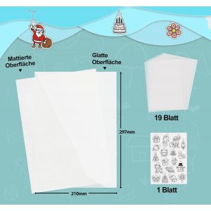 Lot De 248 Feuilles De Film Thermor&eacute;tractable A4 Pour Bricolage Avec Porte-Cl&eacute;s, Anneau Fendu Et Fermoir Mousqueton, Cha&icirc;ne De Perles, Film D&eacute;coratif Transparent Pour Bricolage - Neuf