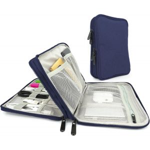 KALANKA-Pochette pour C&acirc;bles - Sac de Rangement Informatique - Organisateur pour Accessoires &eacute;lectroniques | Disque Dur | Chargeur | Batterie Externe - Bleu - Neuf