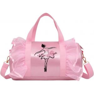 Sac de ballerine rose pour fille (longue gaze), sac à bandoulière, sac de sport, sac fourre-tout de rangement pour chaussures de princesse, sac à main pour danseuse de ballet. - Neuf