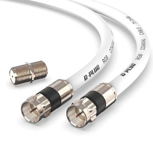 Câble Coaxial RG6 10m avec Connecteurs à Compression-Câble Antenne TV Numérique,Satellite,Rallonge Étanche Intérieur/Extérieur-Câble TV Blindé Haute Qualité.[F30] - Neuf