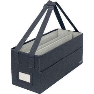 Sac De Travail Et De Rangement En Tissu , Sacoche Pliable Pour Ordinateur Portable & Rangement Pour Accessoires De Bureau Et Informatiques, Poignées De Transport, Gris Velours, 64440089 - Neuf