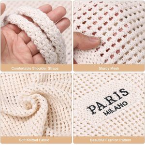 TZF-Sac de plage pour femme - Sac à bandoulière en maille pour l'été, le shopping et la vie quotidienne - Neuf