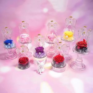 Eternal Rose Gift For Women,Eternal Flower With Angel Figurine,Birthday Gift For Women,Eternal Pink Angel For Mom,Grandma Gifts,Christmas Gifts,Valentine's Day,Mother's Day.[S107] - Neuf