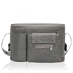 Sac De Landau Organisateur De Poussette Pour B&eacute;b&eacute; Sac De Landau De Grande Capacit&eacute; Avec Porte-Gobelet Organisateur Universel De Poussette De B&eacute;b&eacute; Avec Bandouli&egrave;re R&eacute;glable Poussette Portable Gris - Neuf