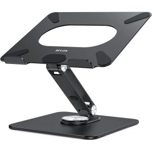 LSX7 Support Ordinateur Portable avec Base Rotative à 360°,Support Ergonomique pour Laptop,Support pour Ordinateur Portable Compatible avec Air,Pro,Dell,HP de 10 à 15.6 Pouces (Noir) - Neuf