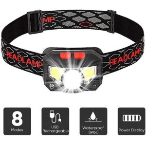 Lampe Frontale Rechargeable Ultral&eacute;g&egrave;re De 500 Lumens Avec Induction, 3 Modes, &Eacute;tanche, Id&eacute;ale Pour La Course, La P&ecirc;che Et Les Aventures En Plein Air. - Neuf