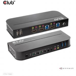 CLUB3D CSV-1382 commutateur &eacute;cran, clavier et souris Noir - Neuf
