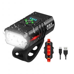 Eclairage Velo 6/4 Modes Avec Led Double Puissance, Eclairage Velo Etanche Ipx5 Rechargeable Par Usb Pour La Conduite De Nuit, Le Vtt Et Le Cyclisme. - Neuf