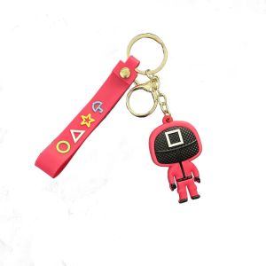 Kal-Mar23 Porte-Cl&eacute;s Avec Personnage Rose, Pendentif D&eacute;coratif Avec Symboles De Jeu, Accessoire En Pvc - Neuf