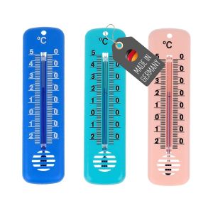 Chenquansarl-Lot De 3 Thermomètres D'intérieur - 14 X 3,4 Cm - En Plastique Bleu, Vert, Rose - Plage De Mesure De La Température De -25 °C À 50 °C - Thermomètre Analogique Pour L'extérieur, L'intérie - Neuf