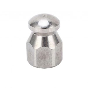 Buse de nettoyeur haute pression 5 000 psi,buse de nettoyage de dragage de tuyaux,buse de jet en acier inoxydable,t&ecirc;te ronde avant 1 arri&egrave;re 3 trous G1/4 po - Neuf