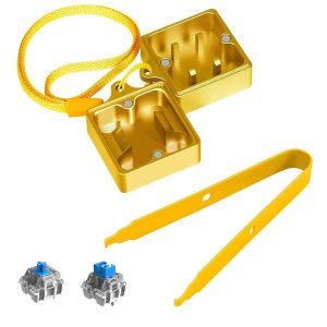 Switch Opener Kit avec Switch Puller Alliage D'aluminium Clavier Switch Opener pour Cherry MX Gateron Kailh Box Outemu Akko Switch Ouvre-Interrupteur &agrave; Clavier de Jeu M&eacute;canique-Or/Jaune - Neuf