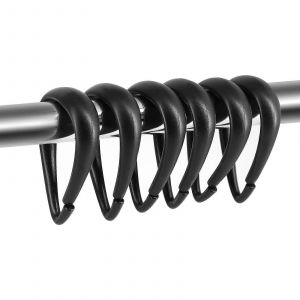 Le Rideau De Douche, Crochets 12-Comte En Plastique Noir En Forme De Goutte Pour Tringle De Douche De Salle De Bains - Neuf