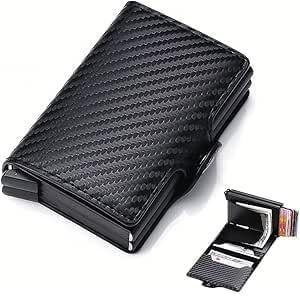 CMJAAGUR-Porte-Cartes De Cr&eacute;dit, Portefeuille Fin, Portefeuille Pour Homme, Petit Portefeuille, Mini Portefeuille Pour Femmes Et Hommes Avec Rfid, Porte-Cartes Pop-Up Automatique, &Eacute;tui De Ca[M630] - Neuf