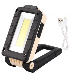 Hjlian Lampe De Poche Led Portable D'exterieur Rechargeable Par Usb, Lampe De Travail Magnetique Cob Avec Crochet - Neuf