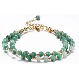 Eryi-Bracelet Femmes Pierre Naturelle Cristal Bracelet Acier Inoxydable Femme Réglable Or Perles Bracelet Bohème En Cristal Bracelet Pour Femme Cadeau - Neuf
