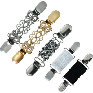 Kjdal-Lot De 5 Clips Élastiques Vintage Pour Cardigan Et Pull-Clips En Argent,Or,Noir Et Blanc-Clips Décoratifs Décoratifs Pour Vêtements De Femme-Pinces Sans Couture-Convient Pour Les - Neuf