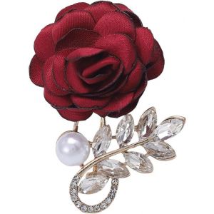 Kjdal-Broche En Forme De Fleur De Cam&eacute;lia En Tissu Cz-Broche Classique Pour Femme &Eacute;l&eacute;gante-Belle Fille-&Eacute;pingles &Agrave; Revers Pour Robe,Costume,V&ecirc;tements,Perles,Accessoires De Bijoux,Cadeaux - Neuf