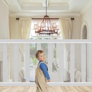 Yemaesre-Filet De Sécurité Pour Enfants, 300 X 77 Cm Filet Escalier Sécurité Bebe, Filet De Sécurité Pour Balcon, Filet De Sécurité Escalier, Balustrade Escalier Filet, Bébé Balcon Filet De Sécurité - Neuf