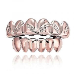 Ensemble de dents Hip Hop Halloween, ensemble de dents Hip Hop Halloween en alliage Hip Hop fausses dents Festival décoration de dents Brace pour accessoires de fête d'Halloween (or bd) - Neuf