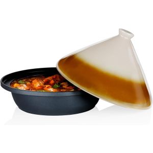 Subzonal-Tajine 2,5l - Couscoussier Induction Avec Couvercle C&eacute;ramique &Oslash;30cm - Casserole Tout Feux - Id&eacute;al Pour Tajines Et Couscous - &Eacute;l&eacute;gant Et Durable, Noir - Neuf