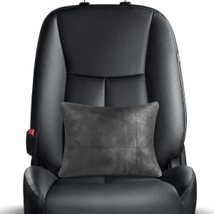 Trahoo-Coussin Lombaire De Voiture, Oreiller Lombaire De Voiture En Cuir Suédé Et Coton, Coussin De Soutien Lombaire Pour Sièges De Voiture Chaise De Bureau Sièges De Jeu (Oreiller Lombaire Noir) - Neuf