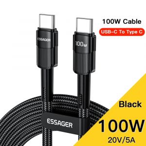 Aour-Essager 7a Usb Type C Câble Pour Realme Huawei P30 Pro 66w Charge Rapide Fil Usb-C Chargeur Câble De Données Pour Samsung Oneplus Poco F3-0.5mblack 100w C To C - Neuf
