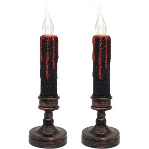 LED Bougie Lampe 5.5*20,5 cm 1 Paire de Bougies sans flamme pour Halloween, Aliment&eacute; par Batterie, Bougie - Neuf