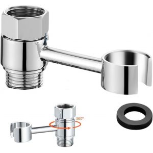 JGD-Support De Douche Rotatif &agrave; 360&deg;20Mm &eacute;Crou Support De Pommeau De Douche Sans Per&ccedil;Age Universel Support De Douche R&eacute;Glable Support Mural Pour Douchette Fixation Pommeau De Douche Laiton Chrom&eacute; - Neuf