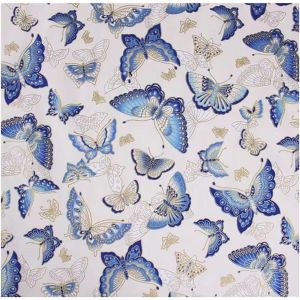 100 X 150 Cm-Tissu En Coton De Style Japonais-Vendu Au Mètre-Imprimé Multicolore-Avec Éventail De Fleurs-Grue Volante-Tissu En Coton-Tissu De Matelassage-Pour Couture - - Neuf