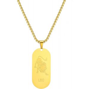 Trahoo-Collier Signe Astrologique Pendentif Argent/Or/Noir Zodiaque Collier Cadeau De Noël Hommes - Neuf