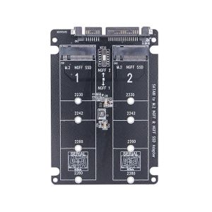 Double adaptateur NGFF vers SATA 2 ports Cl&eacute; SSD M.2 SATA B vers SATA3.0 Convertisseur 6Gbps pour 2230 2242 2260 22 - Neuf