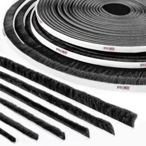 5M Joint Brosse Adh&eacute;sif Pour Porte Coulissante Noir,Bande De Brosse Anti-Poussi&egrave;re,Hauteur 12 Mm - Neuf