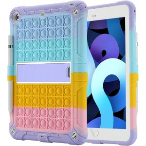 Fidget Sensory Coque Pour Ipad 9,7"" 5E/6&Egrave;me G&eacute;n&eacute;ration 2018/2017/Air 1/Air 2/Ipad Pro Contre Les Chocs &Eacute;tui &Agrave; Bulles Avec Porte-Crayon Et B&eacute;quille Bandouli&egrave;re (Arc-En-Ciel 2) - Neuf