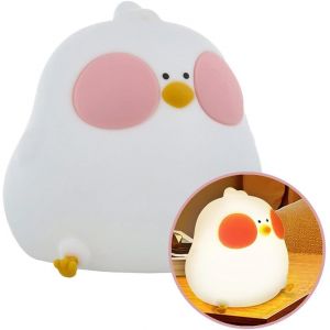 Ershi-Light Veilleuse Enfant Poule Affamée - Led Multicolore, Silicone Souple, 4 Niveaux De Luminosité - Rechargeable Usb-C, Porta[4 - Neuf