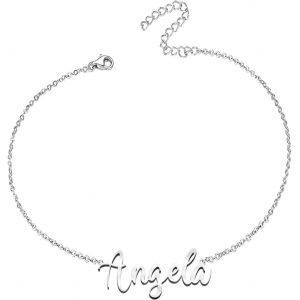 Eryi-Bracelet Pour Femme Avec Prénom En Acier Inoxydable - Pendentif Prénom Personnalisé Argenté Pour Femme - Cadeaux Personnalisés Pour Femme, Mère, Fille, Meilleure Amie - Neuf