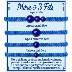 Eryi-Mere Fils Bracelet Cadeau Maman Et 2 3 Fils Bracelets Mère Noel Mamounette Cadeaux Fetes Des Mere Anniversaire Femme A Mon Fils Cadeau Frere Original Idee Homme Perles Bijoux Assortis Pour 2 3 4 - Neuf