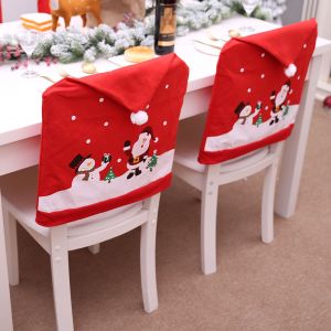 Housses de chaise de Noël 10 pièces chapeau de Père Noël salle à manger Ormromra - Neuf