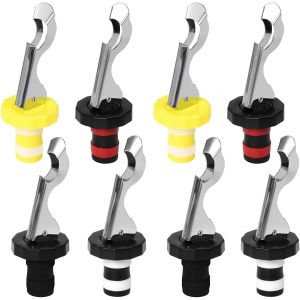 8 Pièces Bouchons De Bouteille De Vin S Bouchon Pour Bouteille De Biere Verseurs De Bec De Bouteille En Acier Inoxydable Bouchon De Champagne Étanche Stopper Hermétiques Couvercle - Neuf