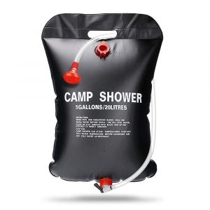 Sac de douche solaire de 5 gallons avec tuyau amovible et d&eacute;bit r&eacute;glable - Neuf