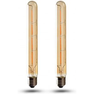 Kal-Paquet De 2, E27 Ampoules Tubes Led Edison Retro T30 4w 40w, Lampe À Filament Led, 400lm Blanc Chaud 2700k, Long Tube En Verre Fumé T30, Non Dimmable - Neuf