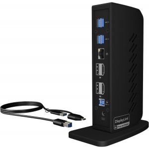 Station D'Accueil Usb-C (11-En-1) Avec 2X Hdmi & 2X Dp, Docking Station Usb-C Pour Ordinateur Portable (Gigabit Ethernet, 6 Ports Usb 3.0), Displaylink, Ib-Dk2252Ac - Neuf