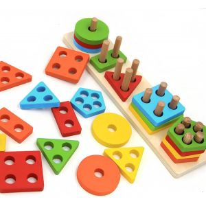 ChenQuanSarl-Montessori Jouet &Agrave; Partir De 1 An - Tri En Bois Et Jouet Empilable &Agrave; Partir De 1, 2, 3 Ans - Jouet De Motricit&eacute; - Jouet &Eacute;ducatif En Bois - Cadeau Pour Filles Et Gar&ccedil;ons - Neuf