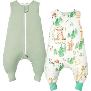 Ulteronixshop-Gigoteuse &Agrave; Pieds 1.0 Tog Lot De 2 Gigoteuse B&eacute;b&eacute; 100% Coton Gigoteuse Sans Manches Avec Jambes Pour Gar&ccedil;on Fille - Neuf