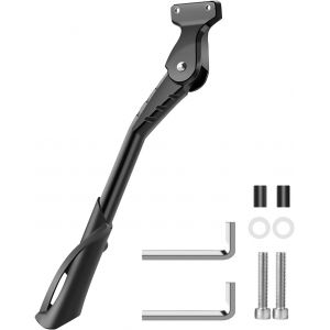 Béquille Vélo 24-28 Pouces Bequille Velo Electrique Alliage D'Aluminium Béquille VTT Réglable Béquilles pour Vélo Électrique,Accessoire Velo (Noir) - Neuf
