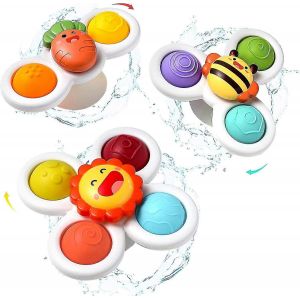 Jouets rotatifs 3 pièces,Jouets rotatifs simples,Jouets sensoriels pour bébés pour l'éducation précoce,Jouets gyroscopiques rotatifs pour le bain Jouets de voyage - Neuf