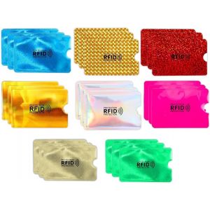 TRAHOO-24 Pi&egrave;ces Porte-cartes RFID, Bloqueurs RFID, Multicolores, Porte-cartes RFID, Protection Carte Bancaire, Protection de Cartes RFID, Anti-vol pour Homme et Femme, Couleur, Portefeuille RFID - Neuf